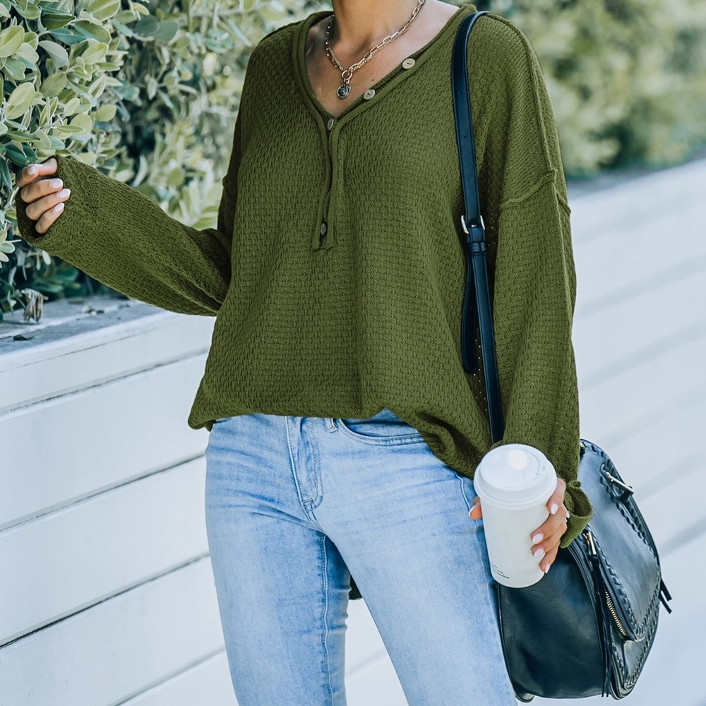 Green Oversized Sweater Relaxed Fit